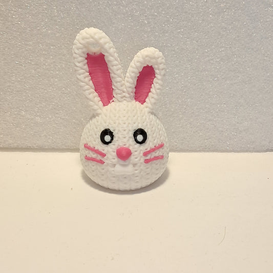 3D Printed Knit Texture Bunny Keychain