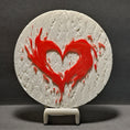 Load image into Gallery viewer, 3D Printed Heart Burst 2D Art Round Plaque