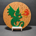 Load image into Gallery viewer, 3D Printed Blazing Winged Dragon 2D Art Round Plaque