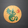 Load image into Gallery viewer, 3D Printed Blazing Winged Dragon 2D Art Round Plaque