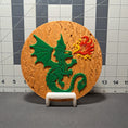 Load image into Gallery viewer, 3D Printed Blazing Winged Dragon 2D Art Round Plaque