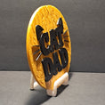 Load image into Gallery viewer, 3D Printed Cat Dad 2D Art Round Plaque