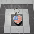 Load image into Gallery viewer, 3D Printed Heart-Shaped Flag Keychain Fidget Clicker