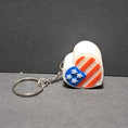 Load image into Gallery viewer, 3D Printed Heart-Shaped Flag Keychain Fidget Clicker