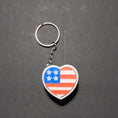 Load image into Gallery viewer, 3D Printed Heart-Shaped Flag Keychain Fidget Clicker