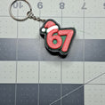 Load image into Gallery viewer, 3D Printed 67 Hat Fidget Clicker Keychain