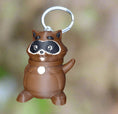 Load image into Gallery viewer, 3D Printed Articulating Tail Racoon Keychain with Storage