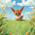 Load image into Gallery viewer, 3D Printed Crochet Eevee Keychain