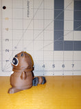 Load image into Gallery viewer, 3D Printed Articulating Tail Racoon Keychain with Storage