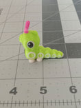 Load image into Gallery viewer, 3D Printed Crochet Caterpie Keychain or Ornament