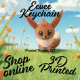 Load image into Gallery viewer, 3D Printed Crochet Eevee Keychain