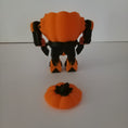 Load image into Gallery viewer, 3D Printed Articulating Robot Pumpkin Flameless Tealight Holder