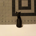 Load image into Gallery viewer, 3D Printed Black Cat Figurine Ornament and Keychain with Colored Eyes