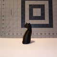Load image into Gallery viewer, 3D Printed Black Cat Figurine Ornament and Keychain with Colored Eyes