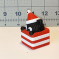 Load image into Gallery viewer, 3D Printed Cat in a Gift Box Ornament, Keychain, or Bag Decor