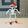 Load image into Gallery viewer, 3D Printed Posable Skeleton Santa Ornament