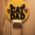 Load image into Gallery viewer, 3D Printed Cat Dad 2D Art Round Plaque