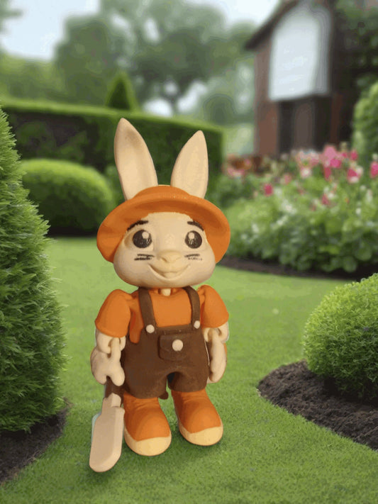 3D Printed Posable Bunny Farmer