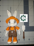 Load image into Gallery viewer, 3D Printed Posable Bunny Farmer