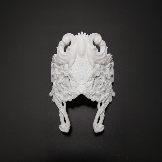 White Floral Mask - Square Crop