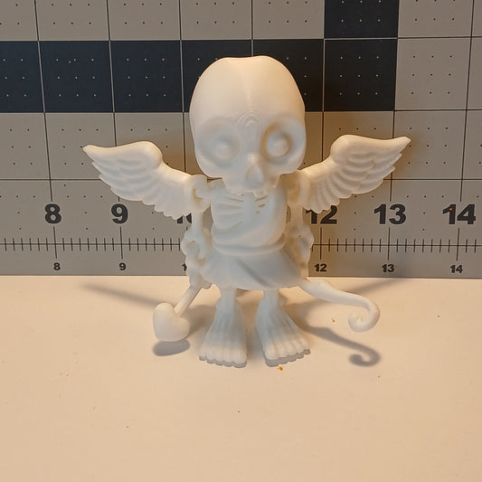 3D Printed Articulated Skeleton Cupid with Bow and Heart-Shaped Arrow