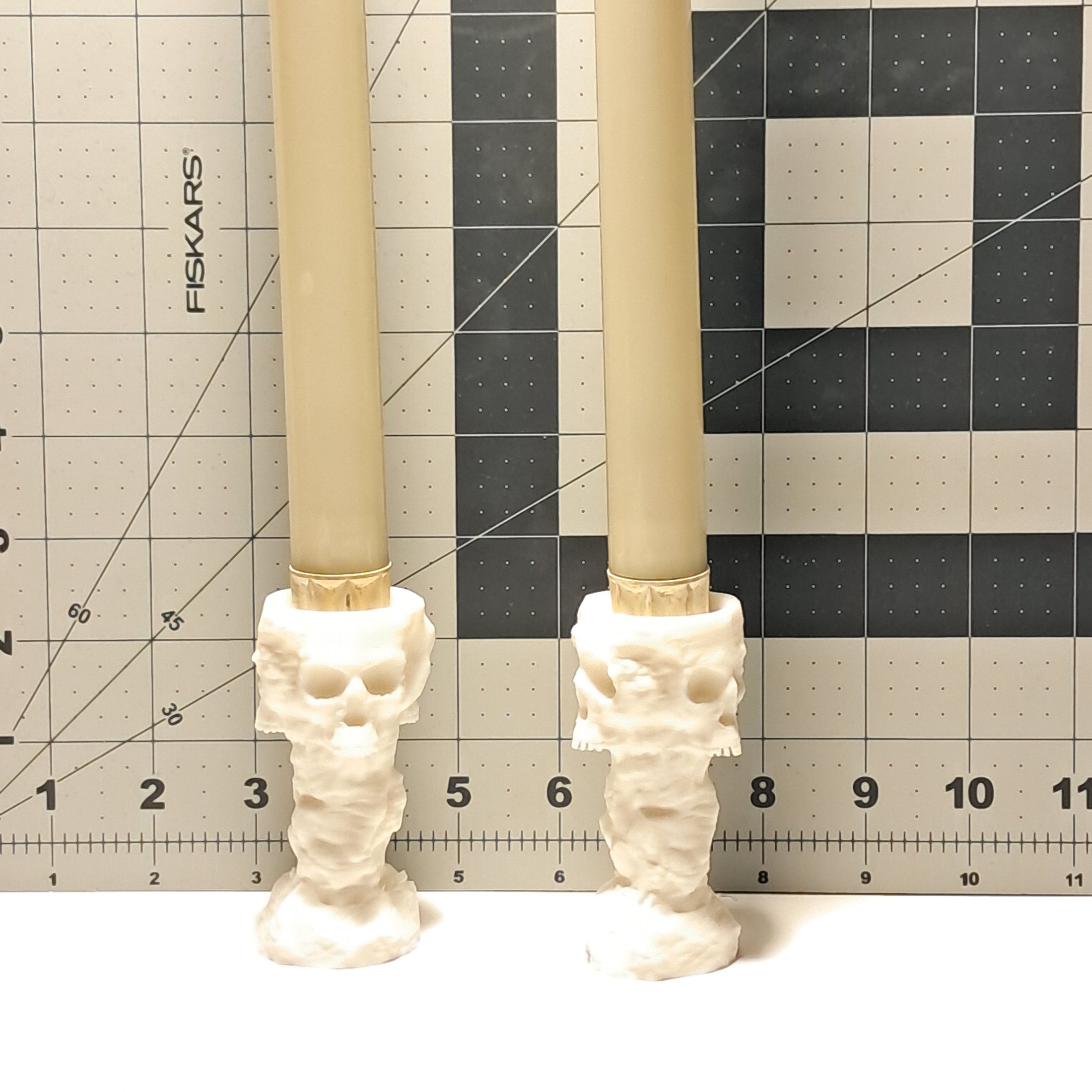 3D Printed Skull Candlestick Holders