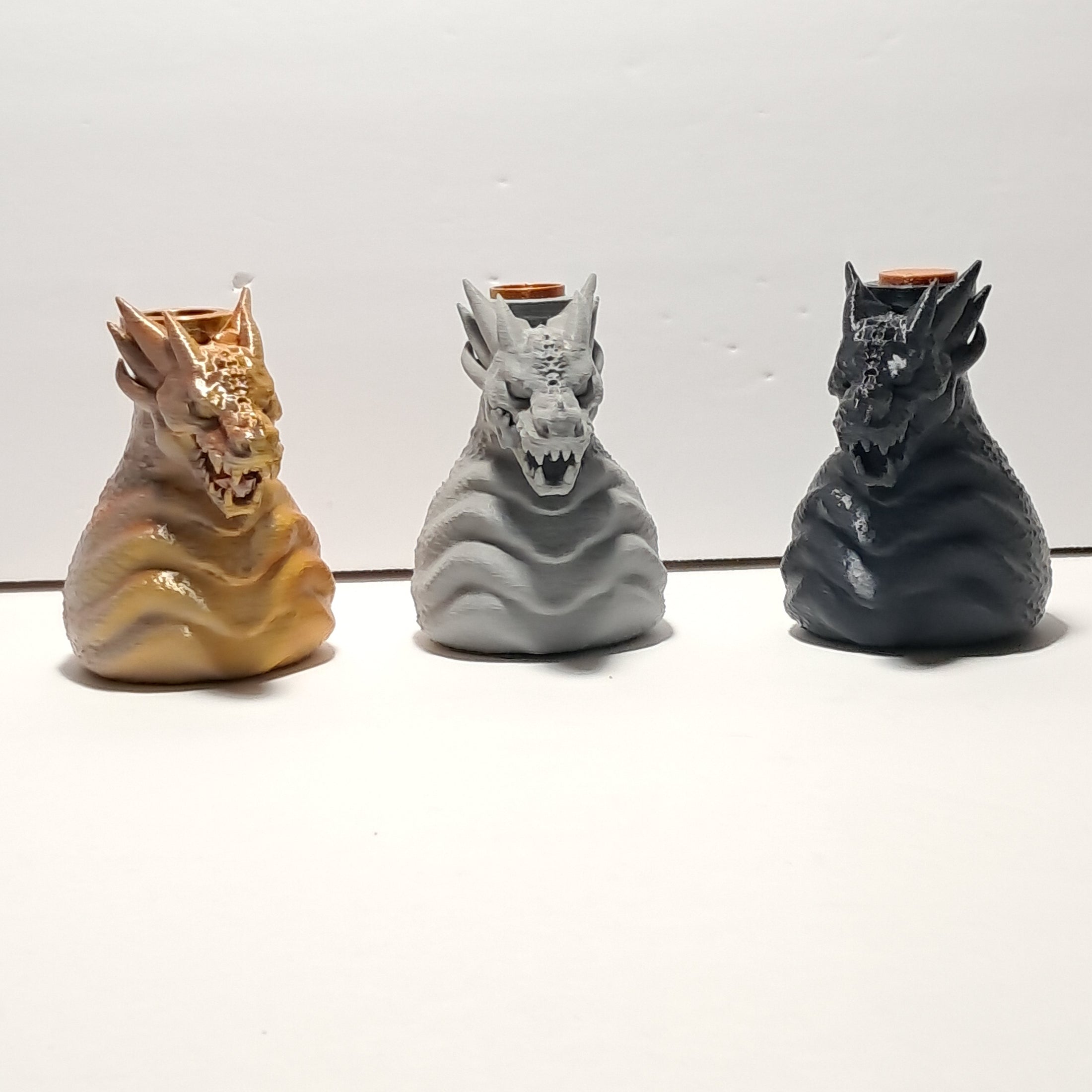 3D Printed Dragon Head Potion Bottle and Candle Holder