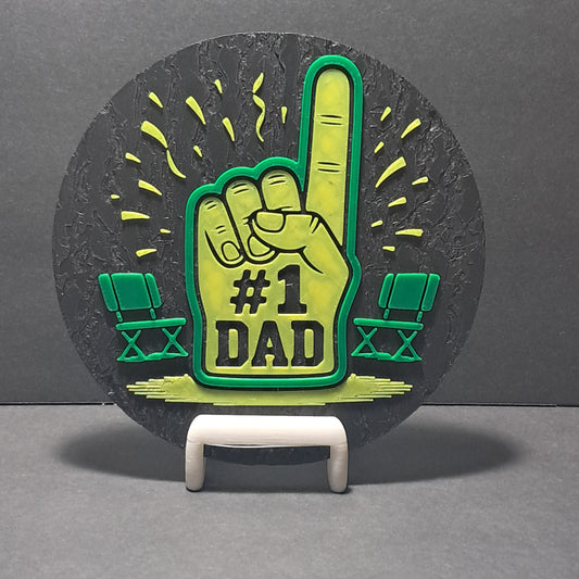 3D Printed No. 1 Dad 2D Art Round Plaque