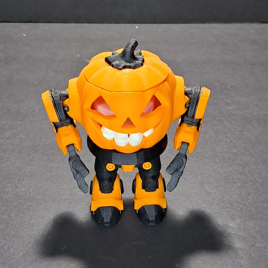 3D Printed Articulating Robot Pumpkin Flameless Tealight Holder