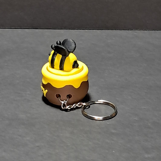 3D Printed Bee in a Honey Pot Fidget Clicker Keychain