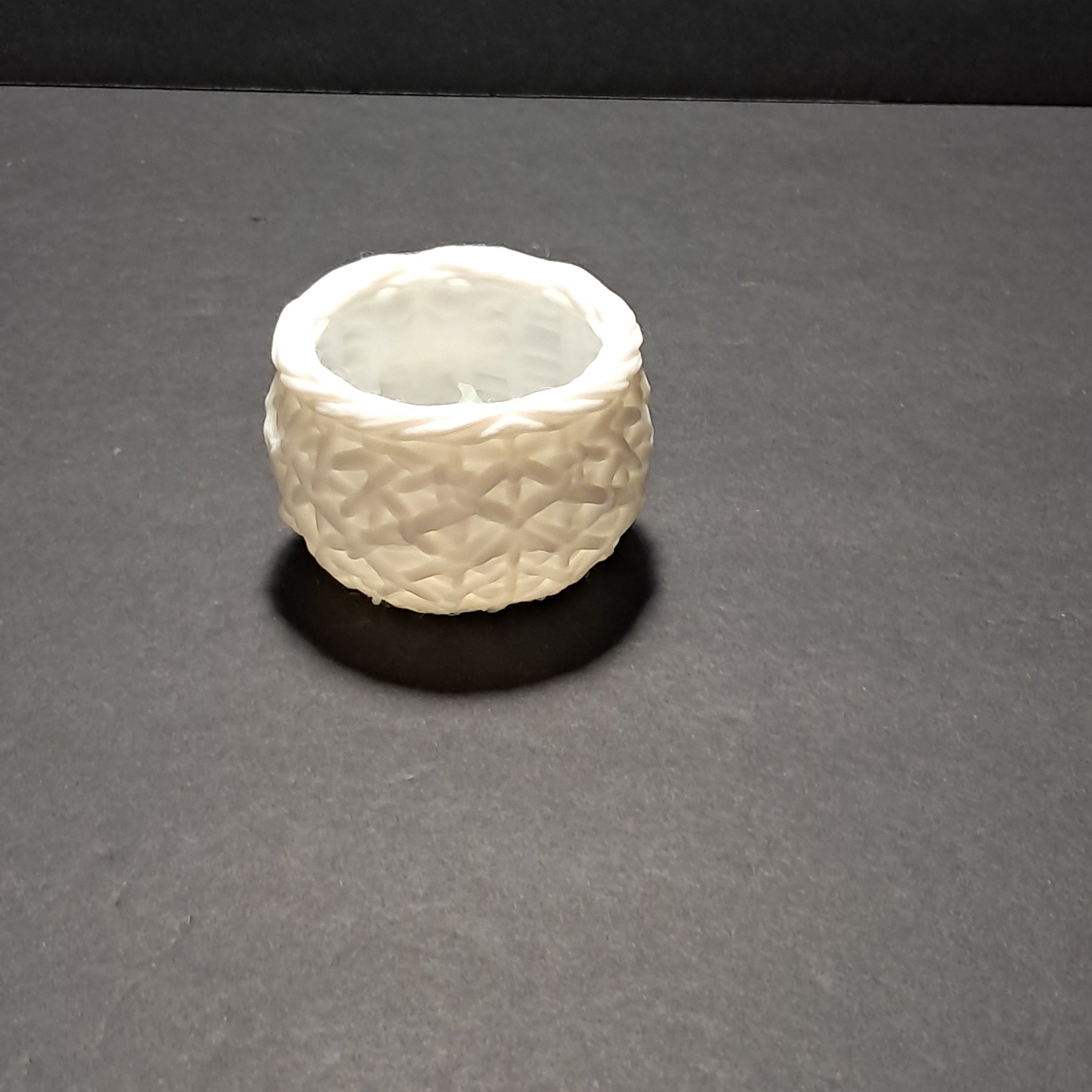 3D Printed Weave Textured Skull Flameless Tealight Holder