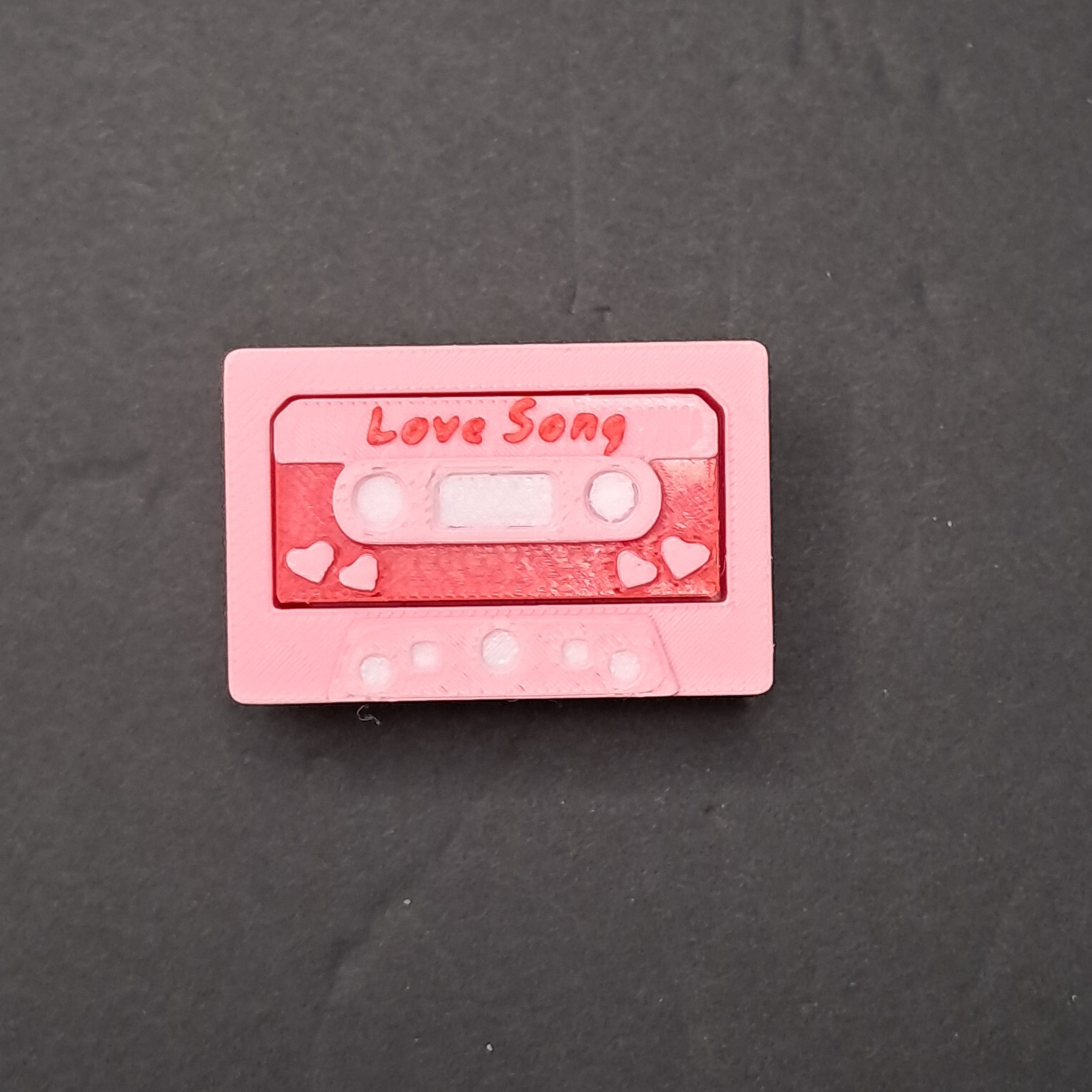 3D Printed Love Song Cassette Clicker Keychain