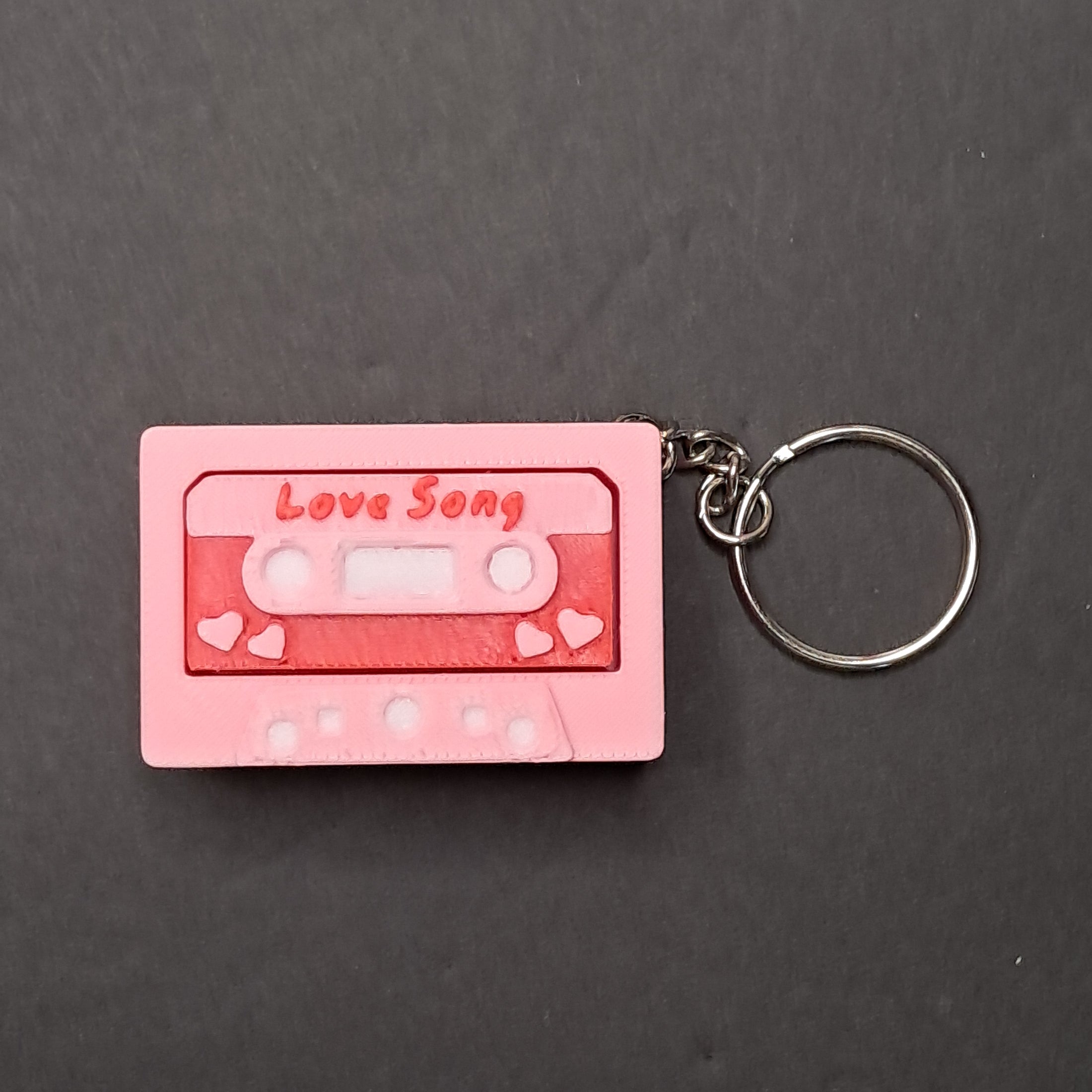 3D Printed Love Song Cassette Clicker Keychain
