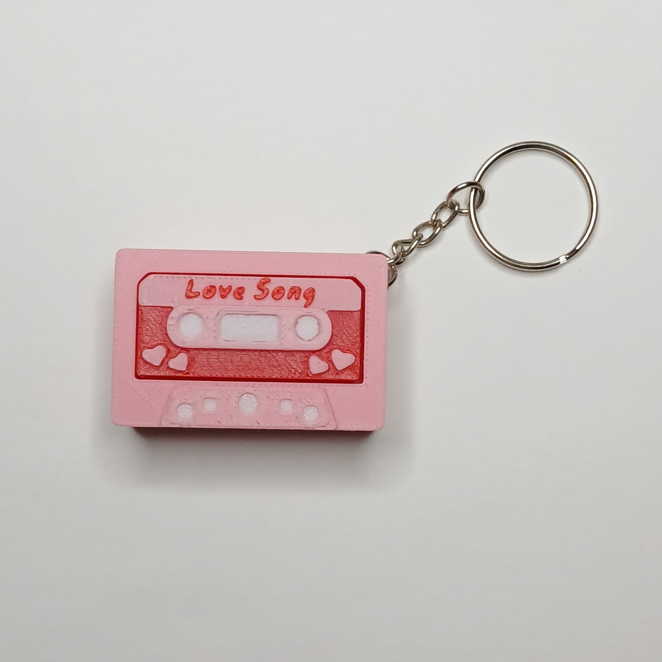 3D Printed Love Song Cassette Clicker Keychain