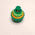 Load image into Gallery viewer, 3D Printed St Patrick's Day Cupcake Fidget Clicker Keychain
