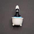 Load image into Gallery viewer, 3D Printed Flamingo in a Bathtub Fidget Clicker Keychain
