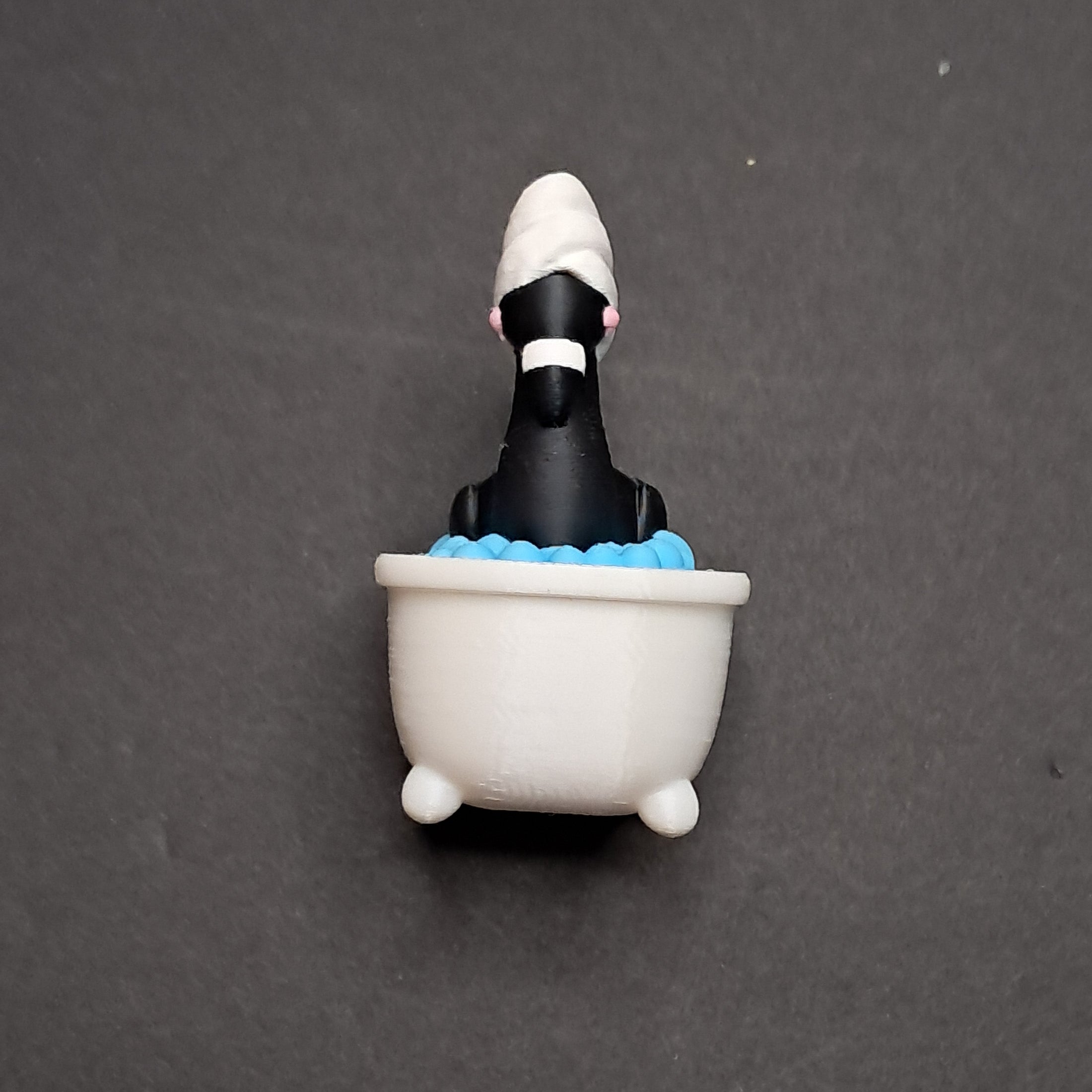 3D Printed Flamingo in a Bathtub Fidget Clicker Keychain