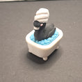 Load image into Gallery viewer, 3D Printed Flamingo in a Bathtub Fidget Clicker Keychain
