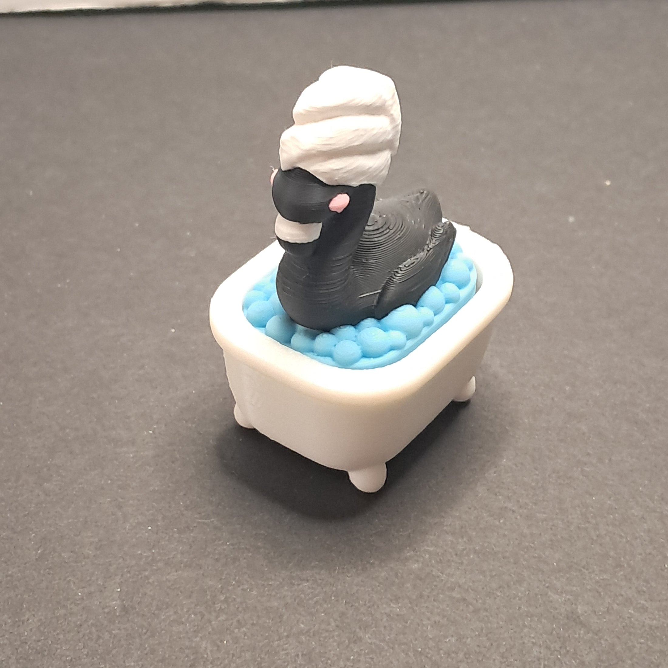 3D Printed Flamingo in a Bathtub Fidget Clicker Keychain