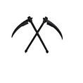 Load image into Gallery viewer, 3D Printed Double Scythe Necklace Charm
