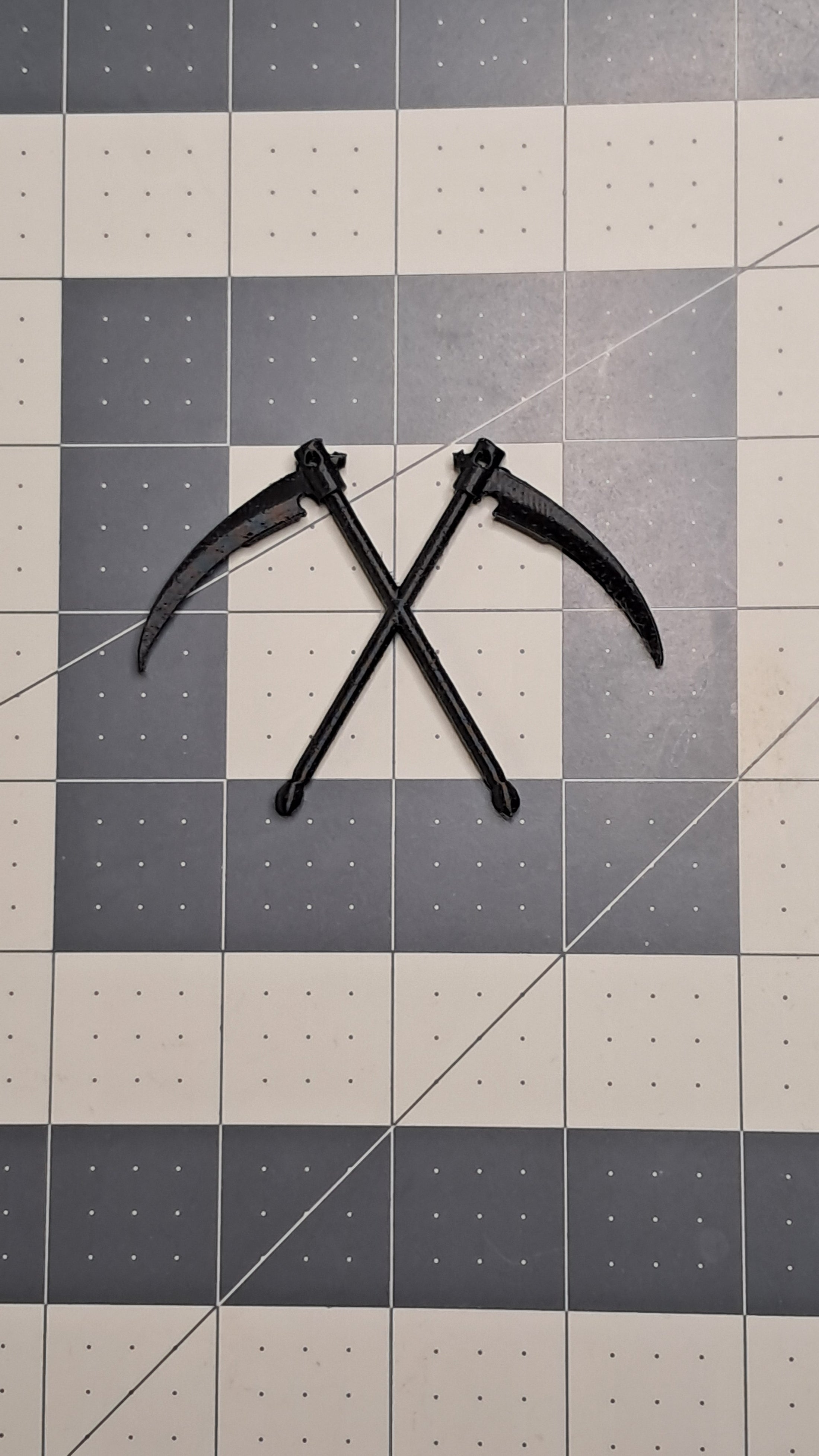3D Printed Double Scythe Necklace Charm