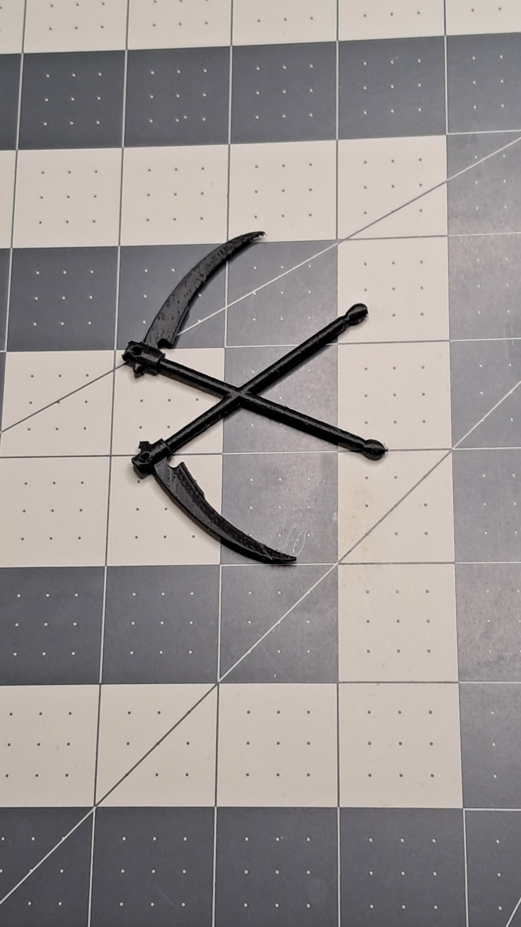 3D Printed Double Scythe Necklace Charm