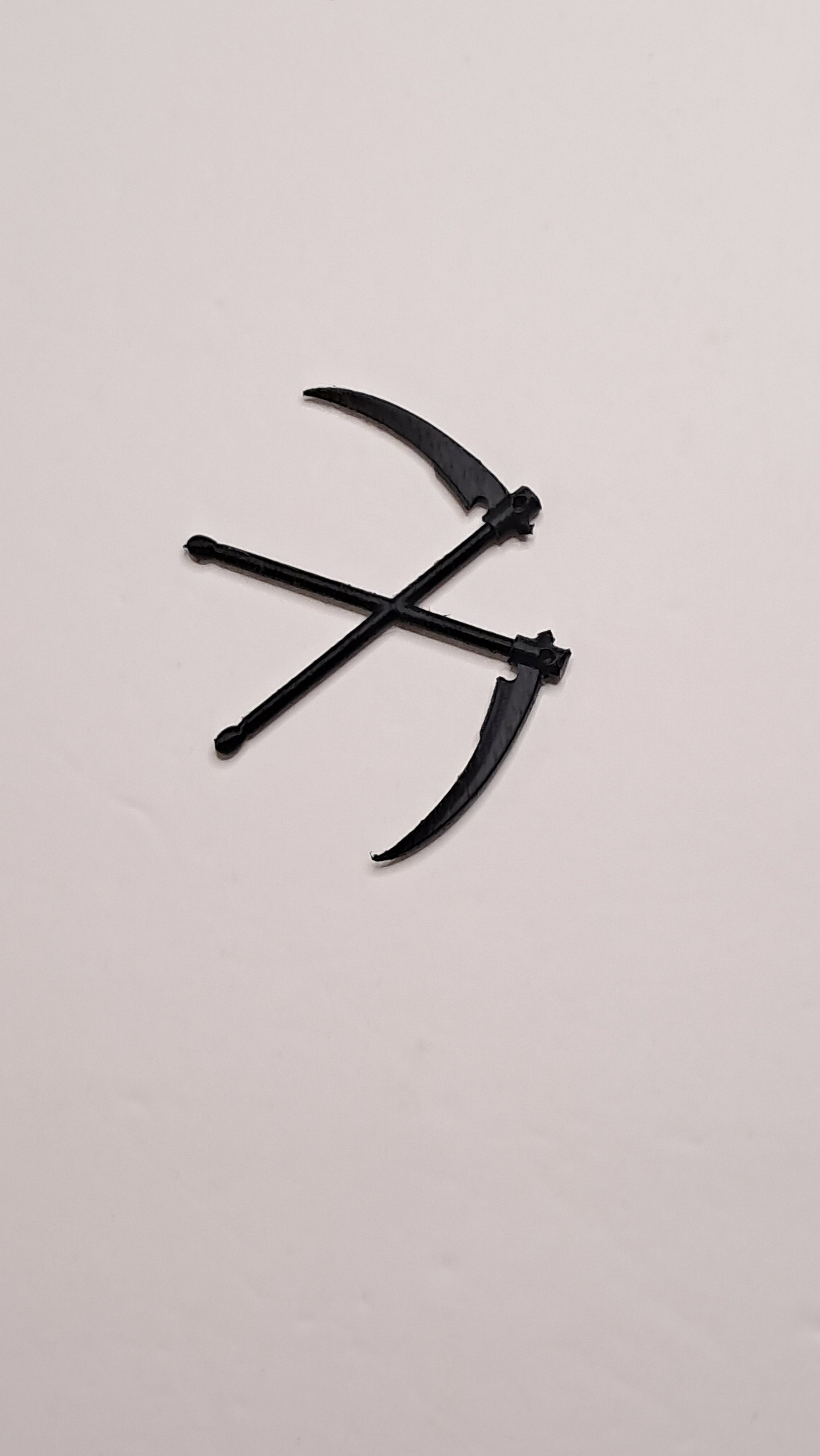 3D Printed Double Scythe Necklace Charm