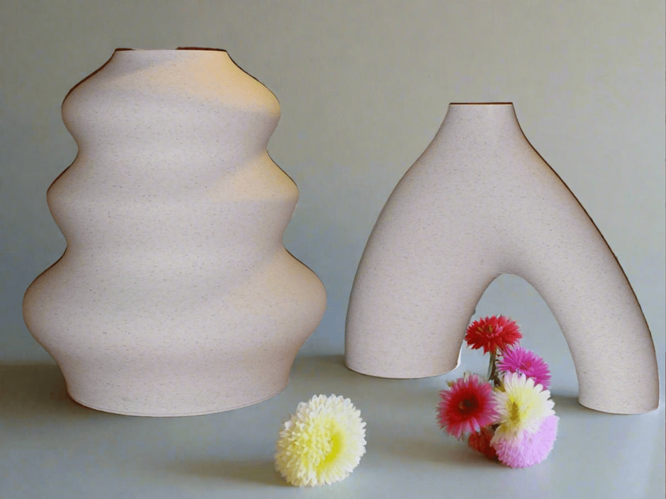 3D Printed Continuing Elegance Duo Vase Set