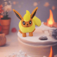 Load image into Gallery viewer, 3D Printed Crochet Flareon Keychain
