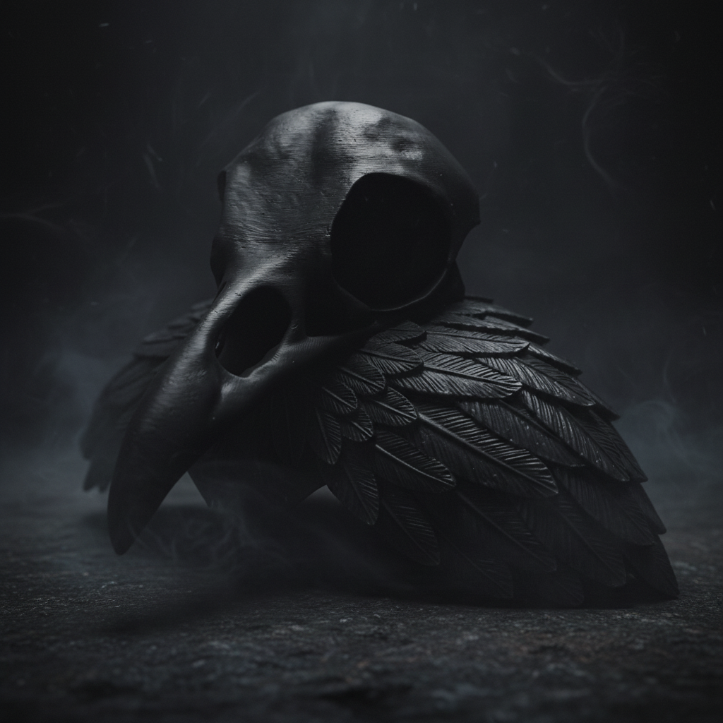 3D Printed Raven Skull Shoulder Pauldron Hero Image