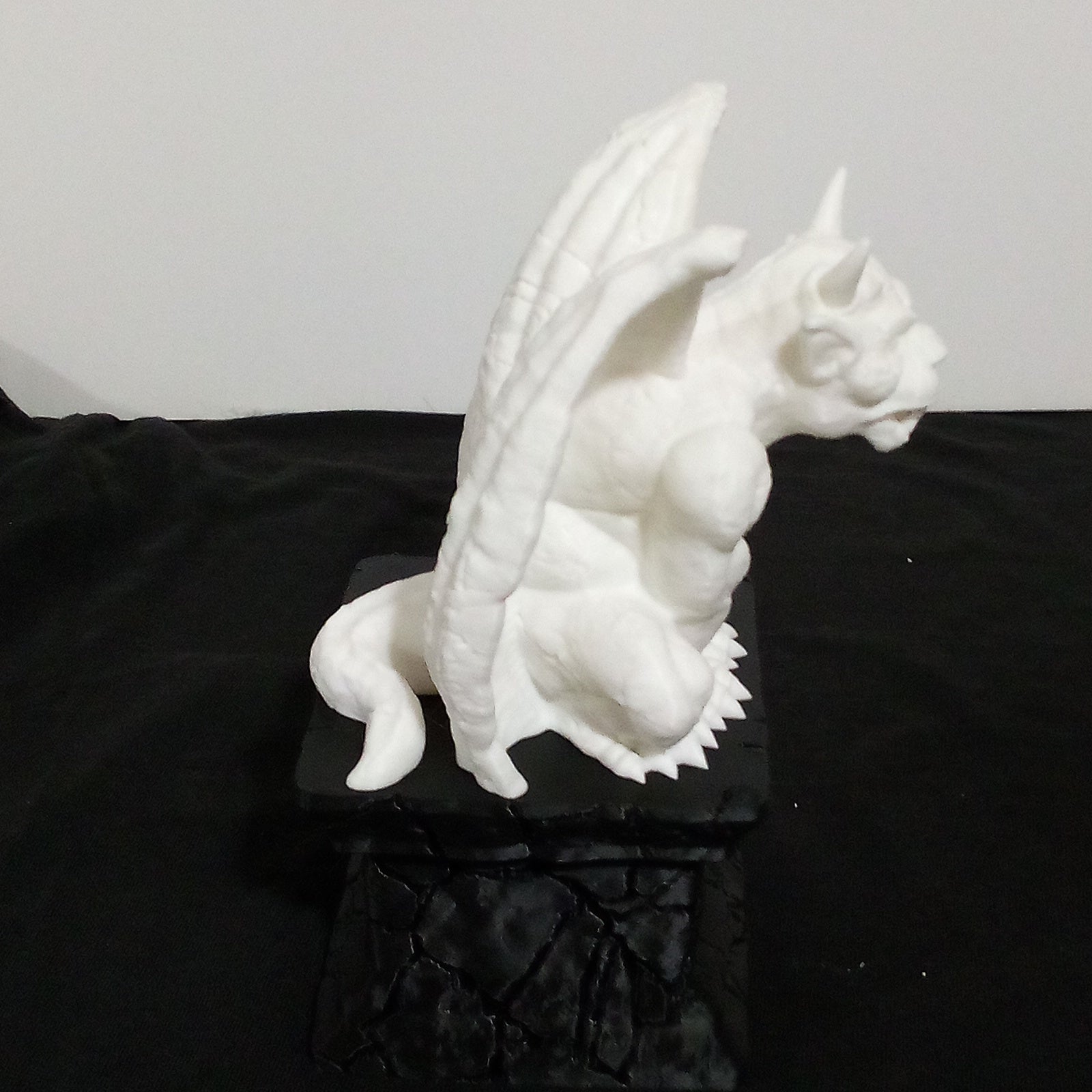 3D Printed Gargoyle Statue with Pedestal