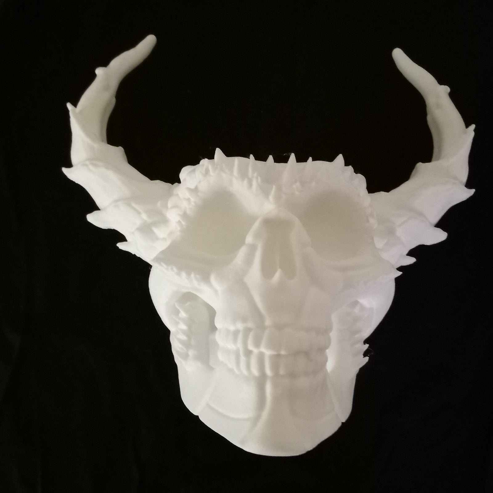 3D Printed Skull Shape Planter with Horns