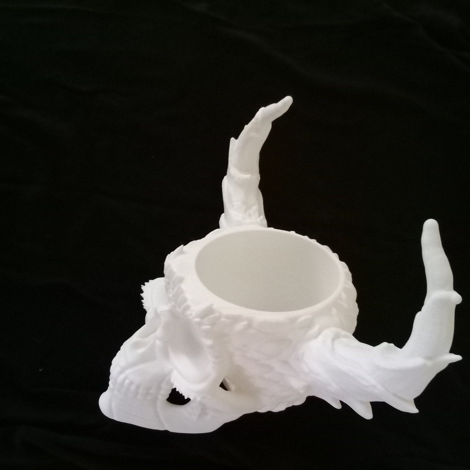 3D Printed Skull Shape Planter with Horns