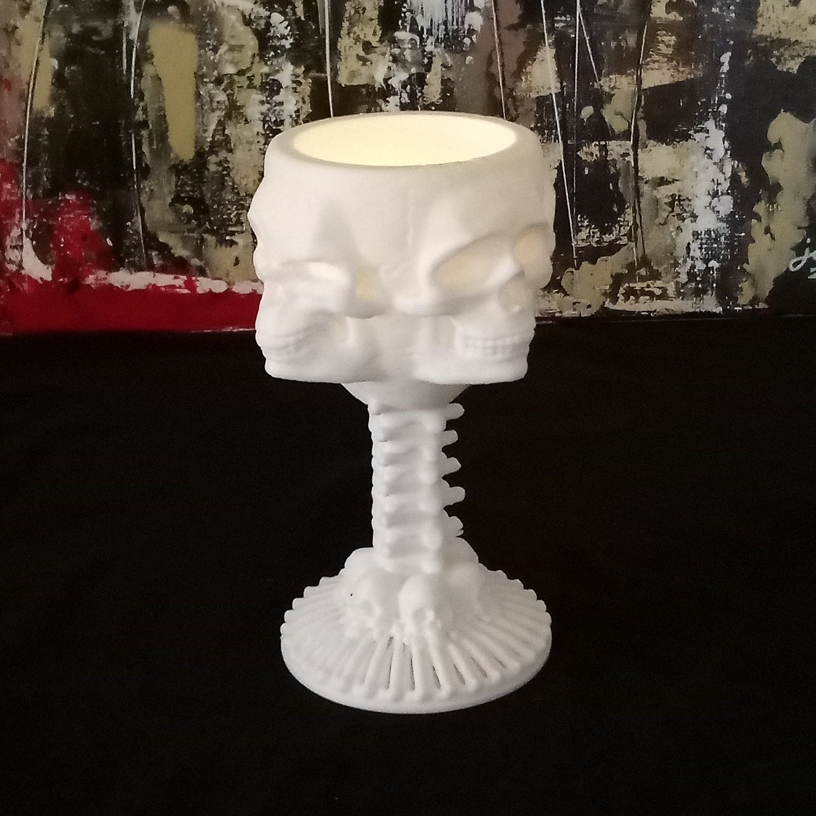 3D Printed Four Sided Skull Tealight Holder